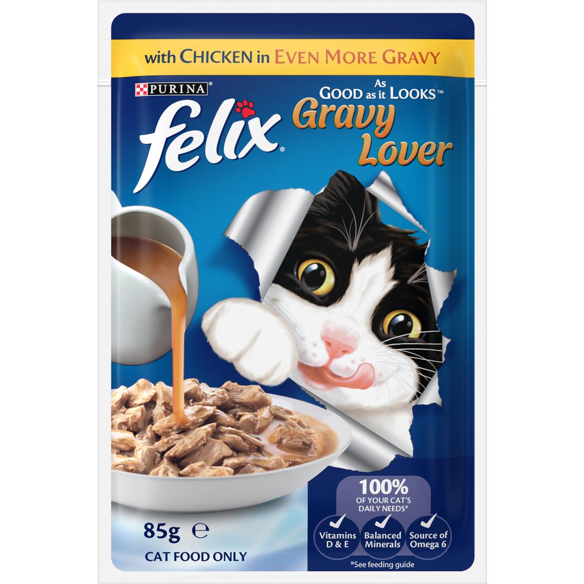 Felix Gravy Lover Meat Selection Cat Food 85g X 12 Pack Woolworths