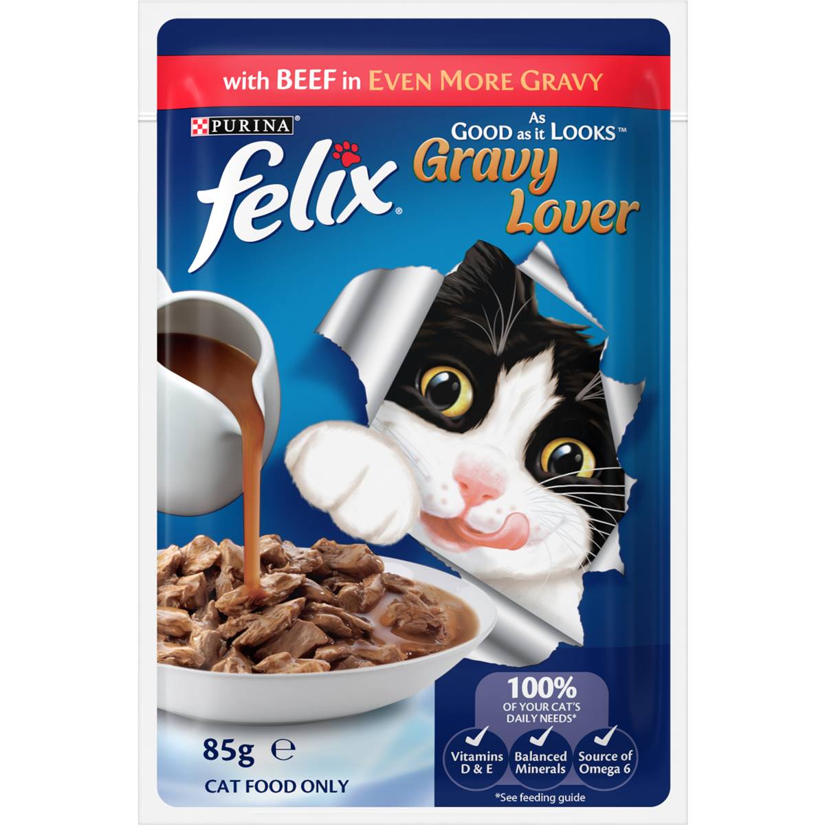 Felix Gravy Lover Meat Selection Cat Food 85g X 12 Pack Woolworths