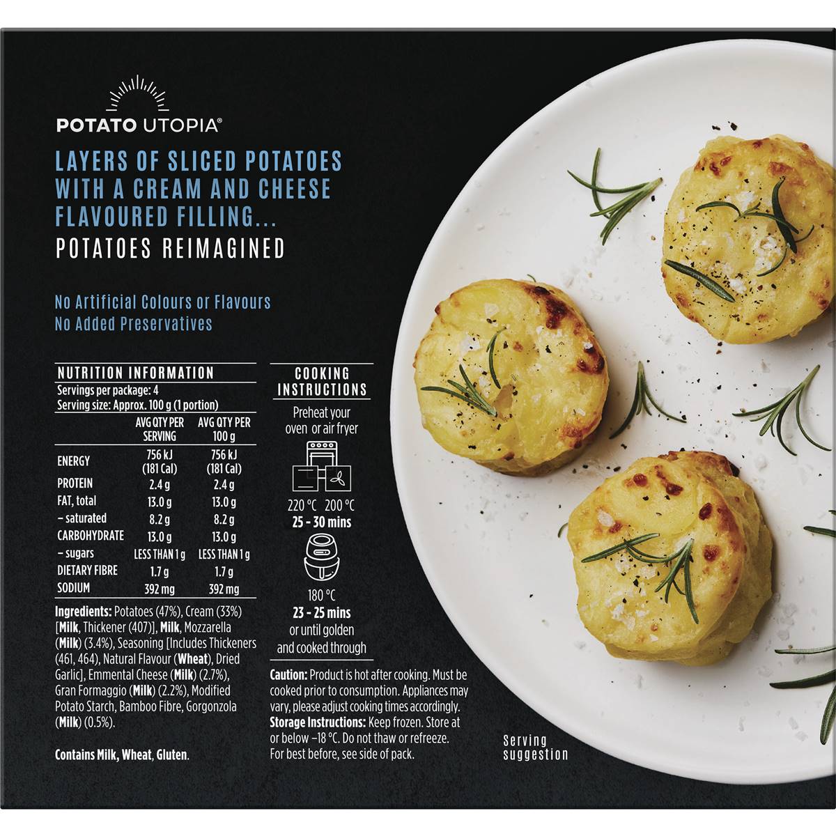 Potato Utopia Four Cheese Potato Gratin 400g Woolworths