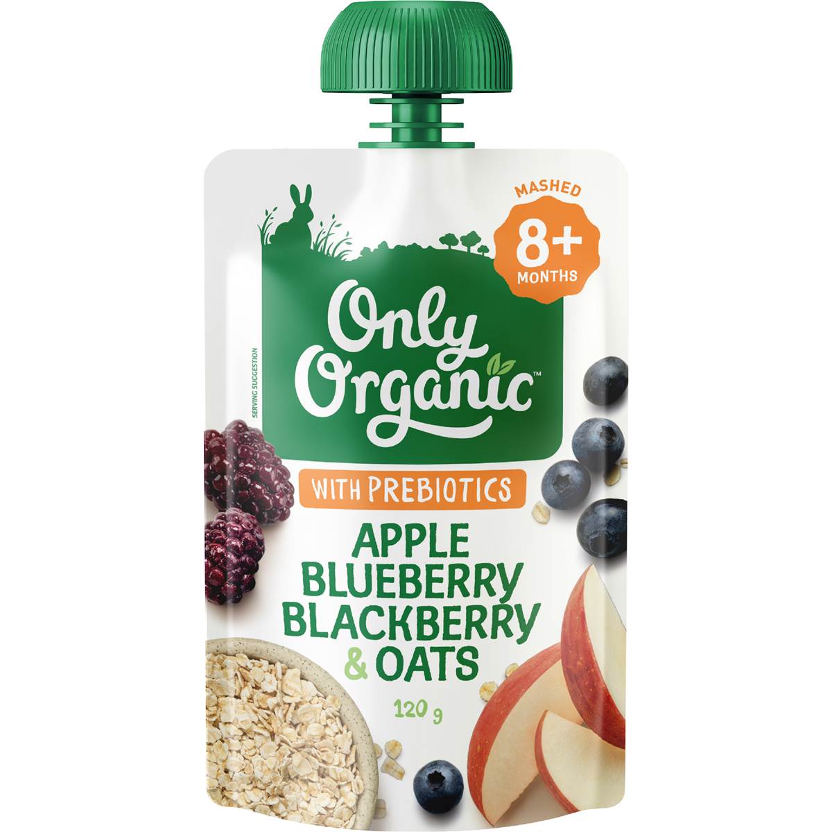 Only Organic Apple Blueberry Blackberry & Oats 120g