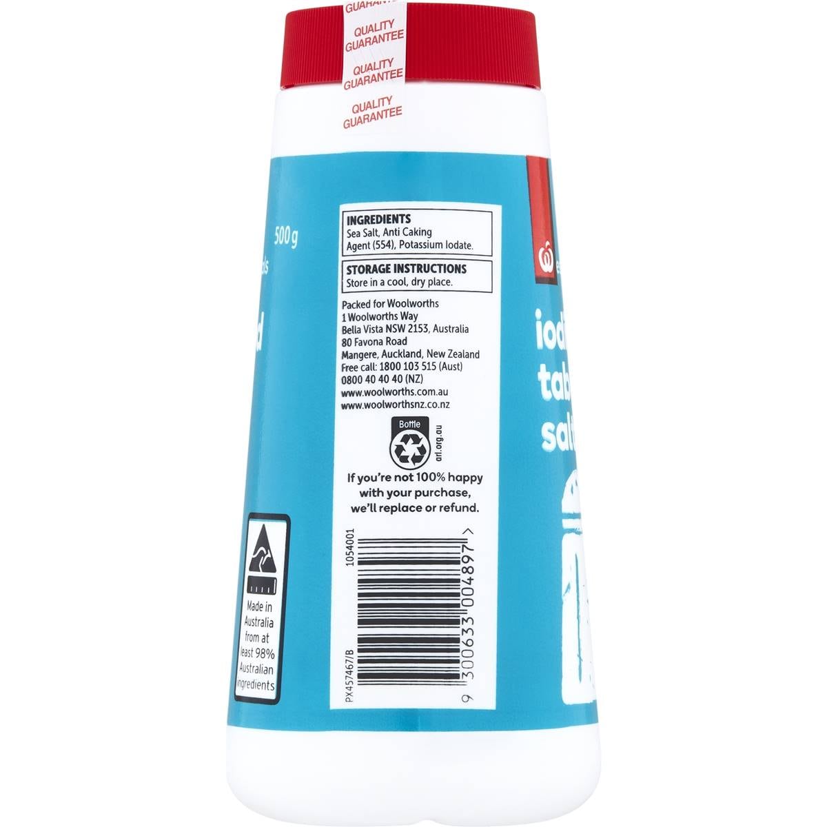 Essentials Iodised Table Salt Drum 500g Woolworths