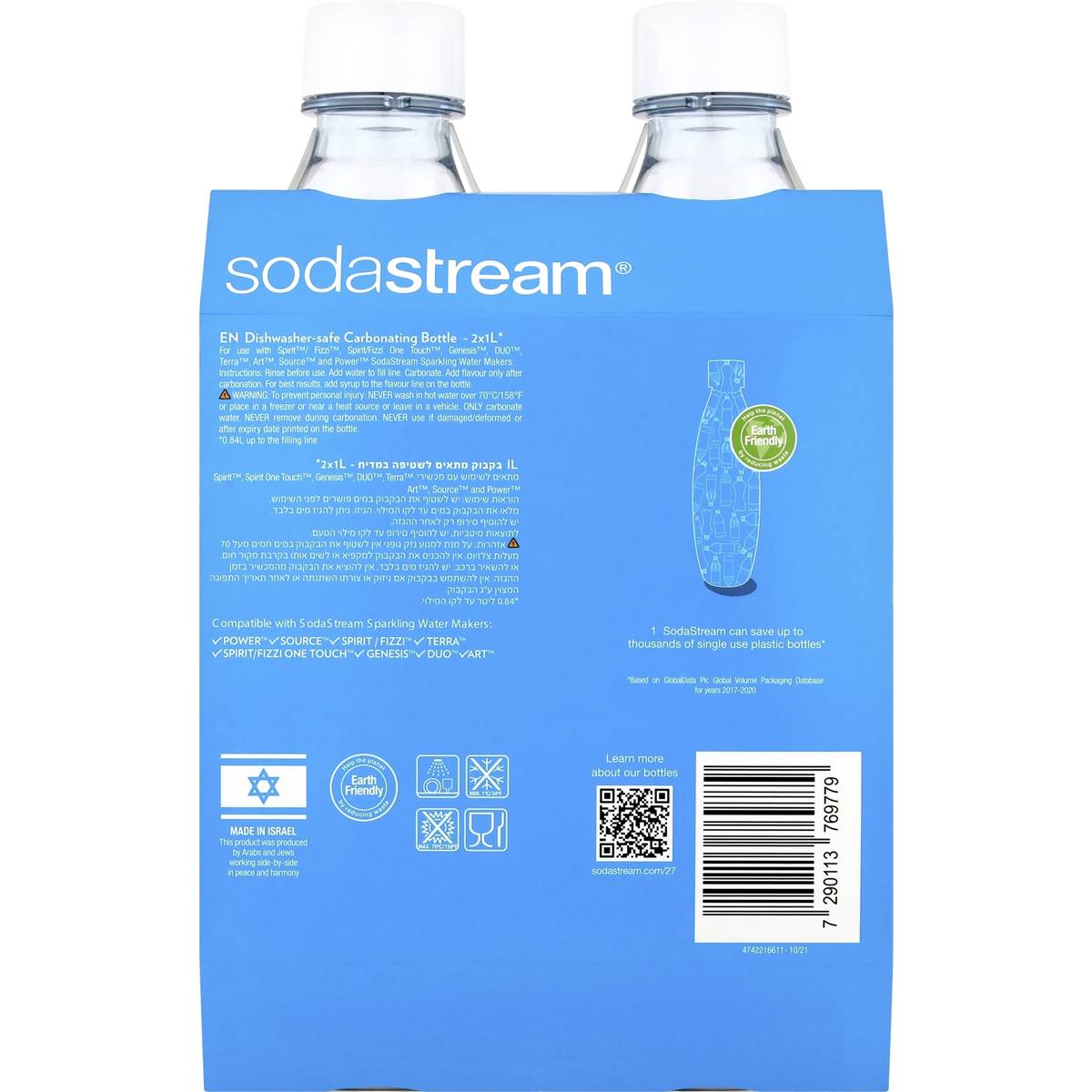 Sodastream Dishwasher Safe Carbonating Bottles Twin Pack Each Woolworths