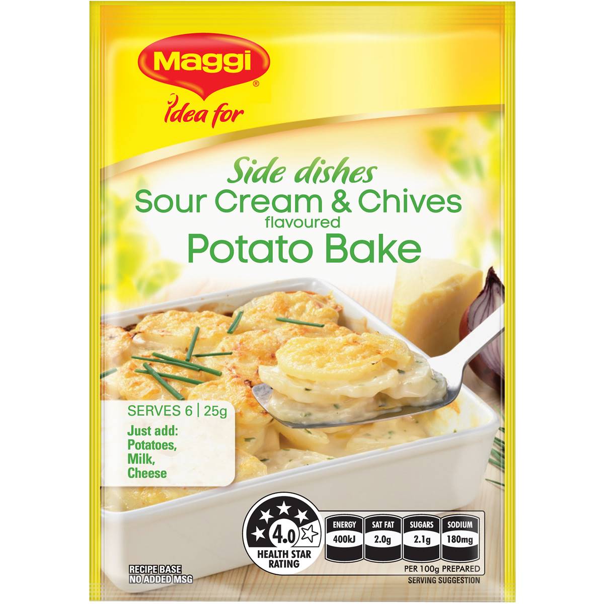 Maggi Sour Cream & Chives Potato Bak Vegetable Side Recipe Base 25g Woolworths