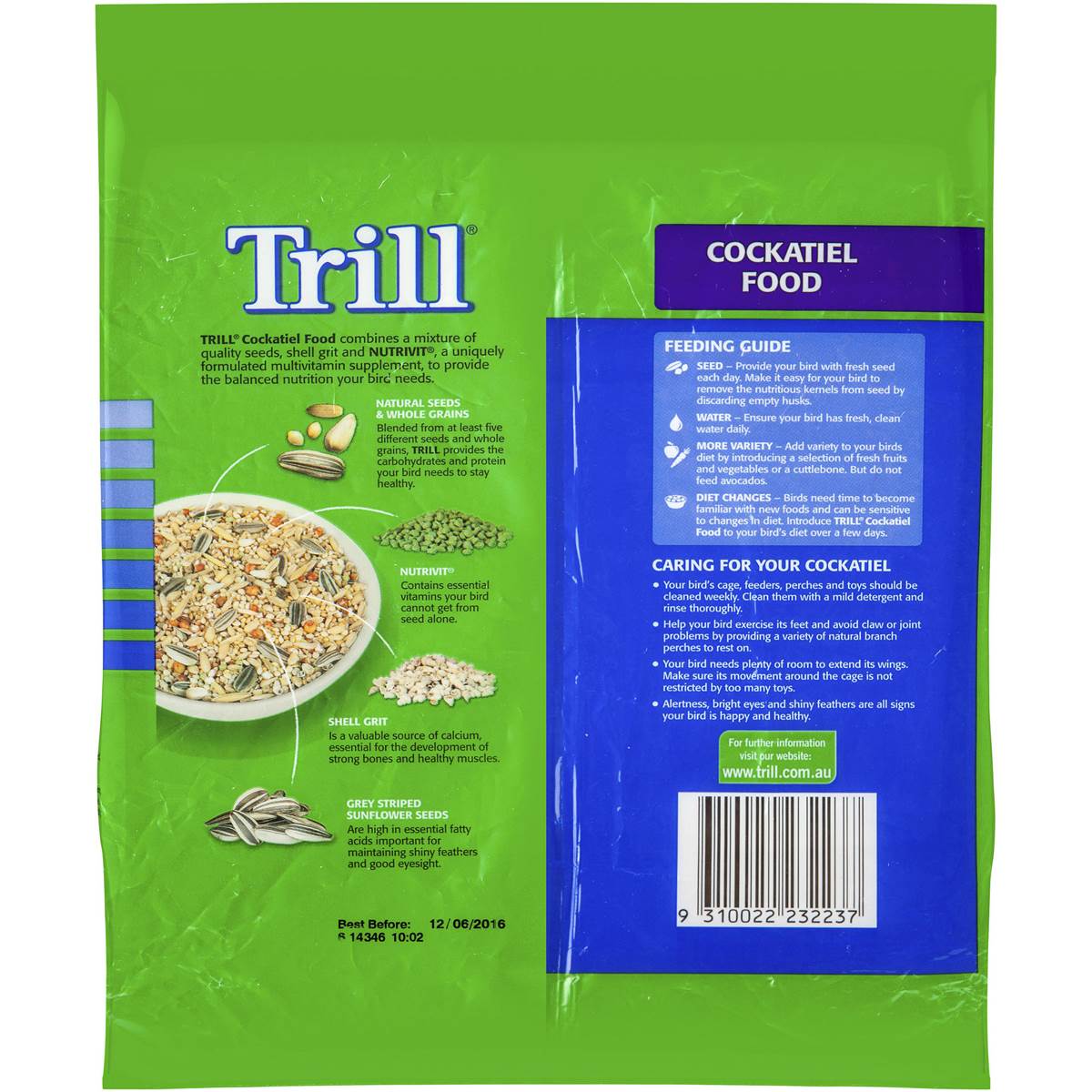 Trill Bird Food Cockatiel 4kg Woolworths