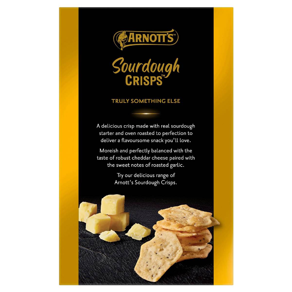 Arnott's Sourdough Crisps Cheddar & Roast Garlic Crackers 150g Woolworths