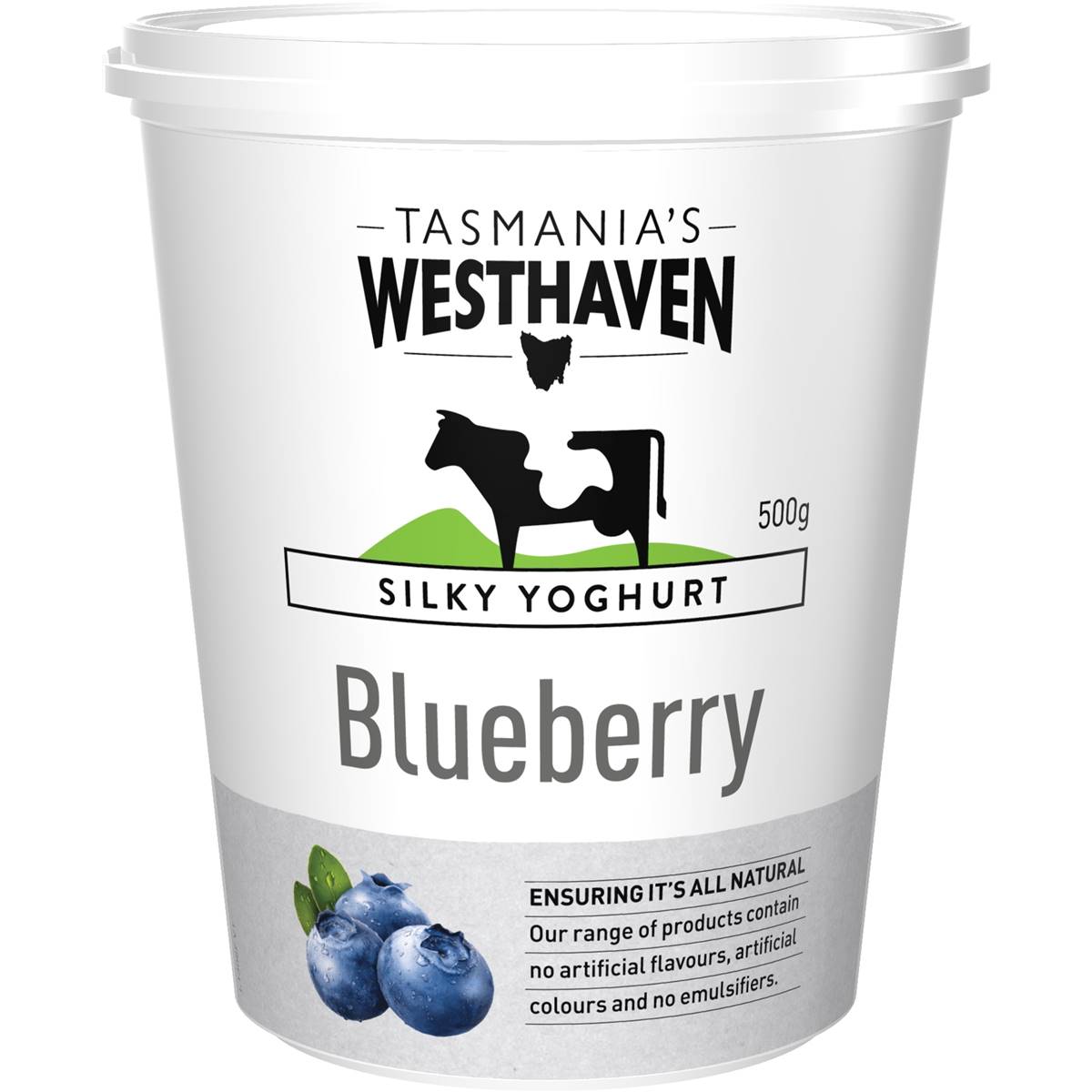 Tasmania's Westhaven Silky Blueberry Yoghurt 500g Woolworths