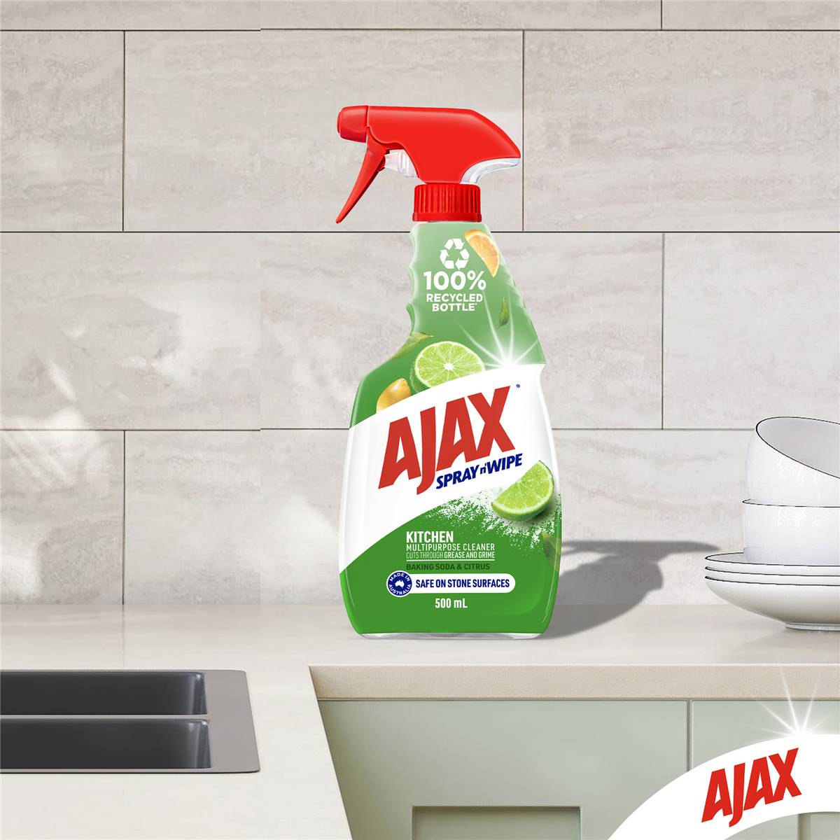 Ajax Spray & Wipe Multipurpose Baking Soda 500ml Woolworths