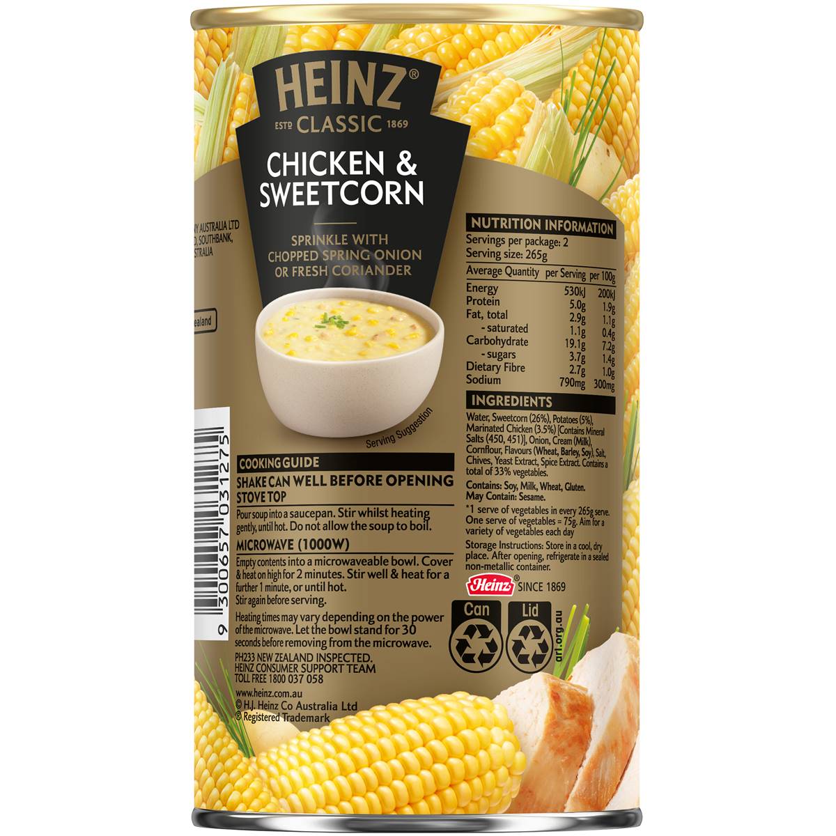 Heinz Classic Chicken & Sweetcorn Soup 535g Woolworths