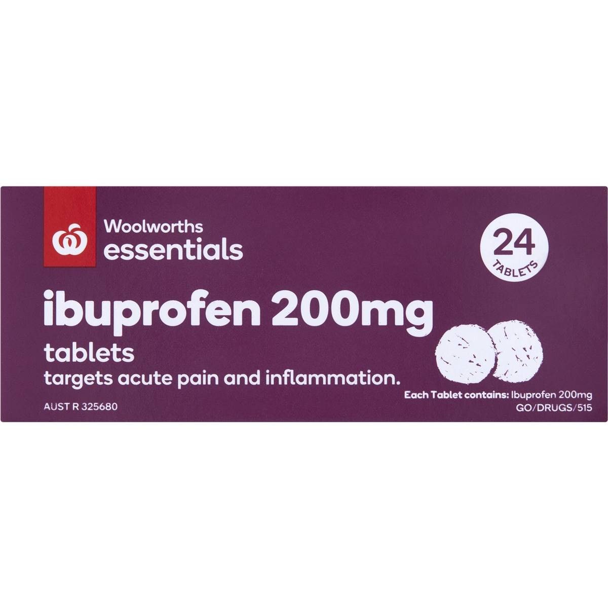 Essentials Ibuprofen 200mg Tablets 24 Pack Woolworths