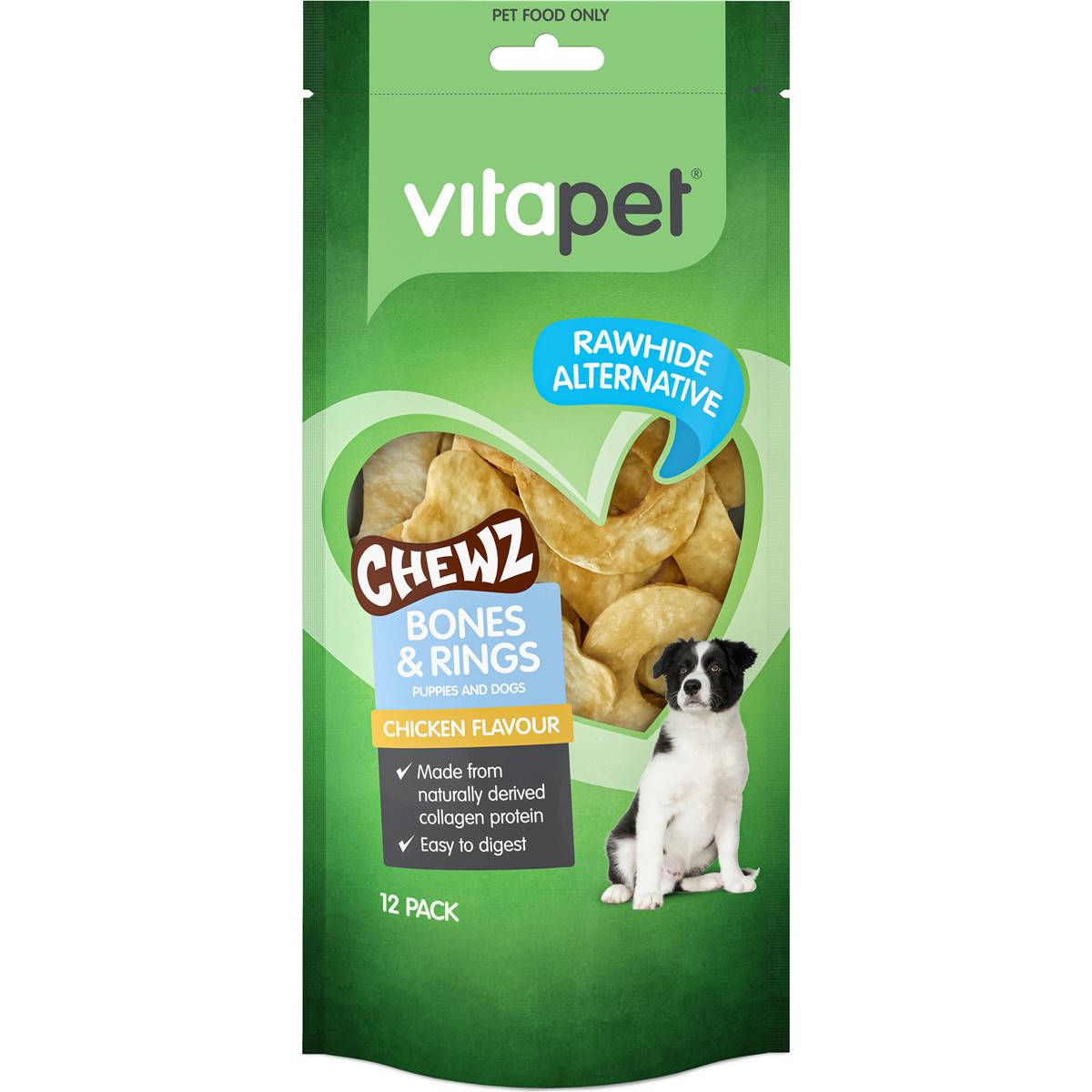 Vitapet Chewz Bones & Rings Chicken Flavour 12 Pack Woolworths