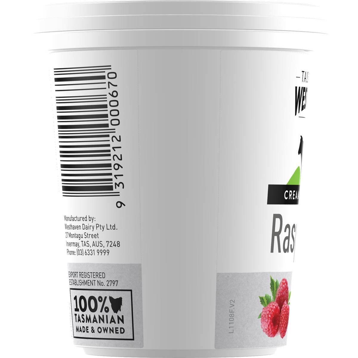 Tasmanias Westhaven Creamy Raspberry Yoghurt 200g Woolworths