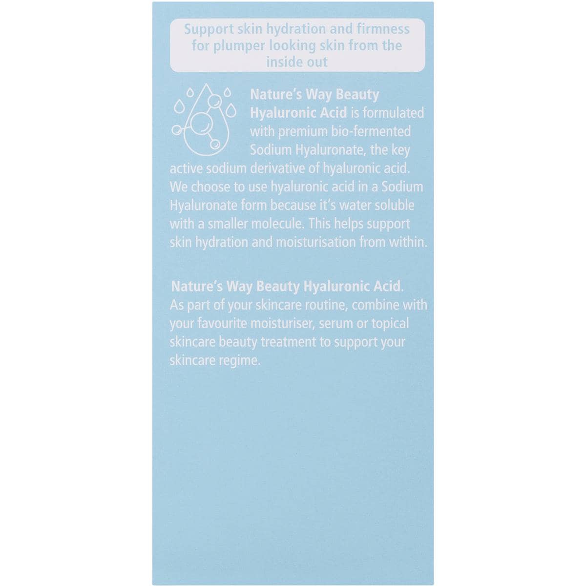 Natures Way Beauty Hyaluronic Acid Capsules 40 Pack Woolworths