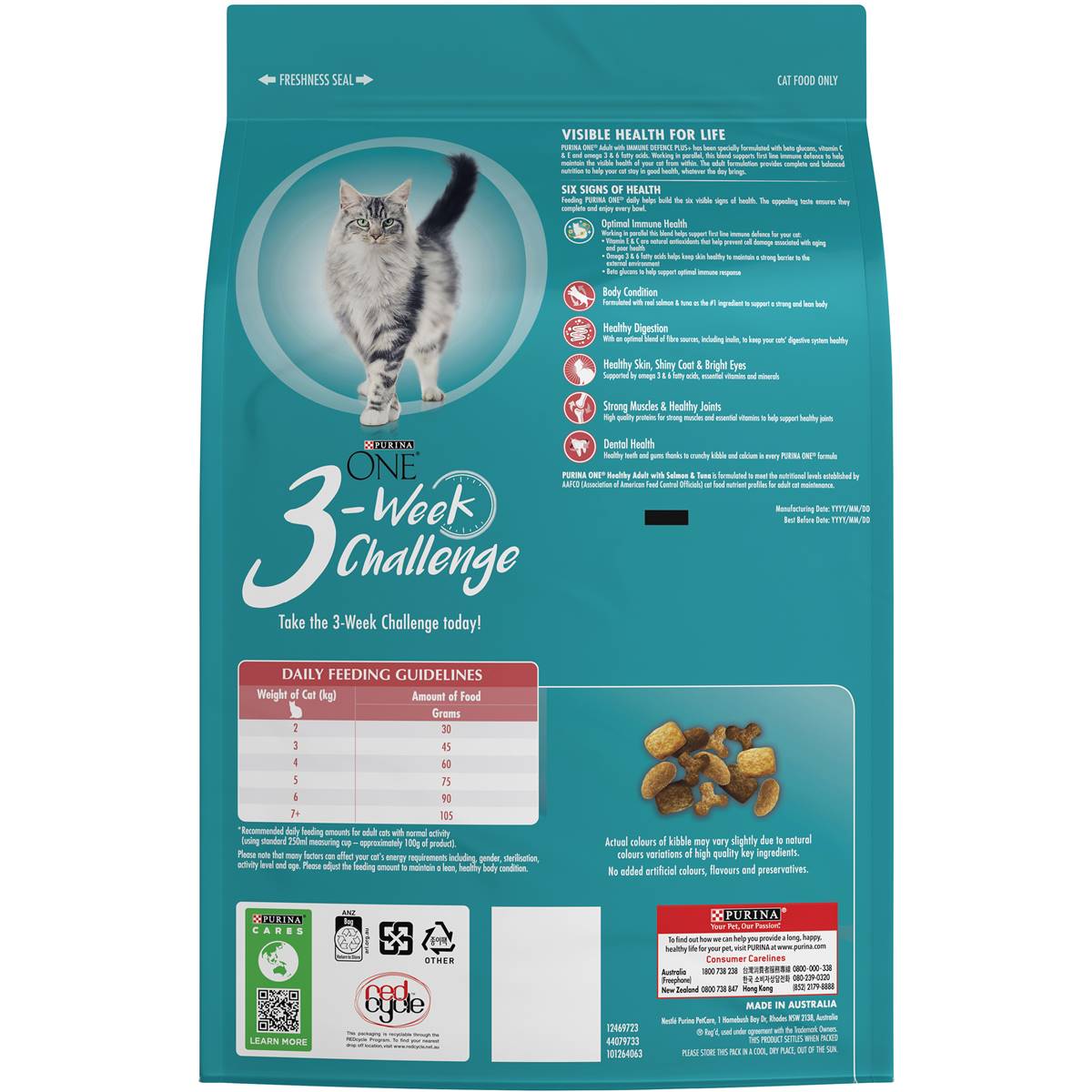 Purina One Healthy Adult With Salmon & Tuna 1+ Years Dry Cat Food 3kg ...