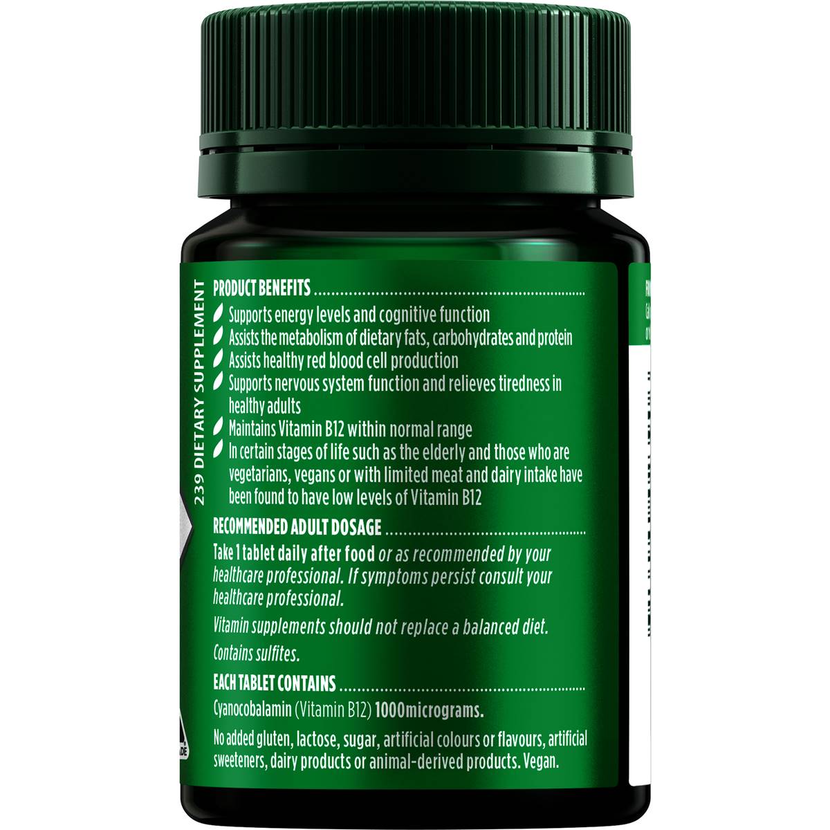 Nature's Own Vitamin B12 1000mcg Vitamin B Tablets For Energy 60 Pack