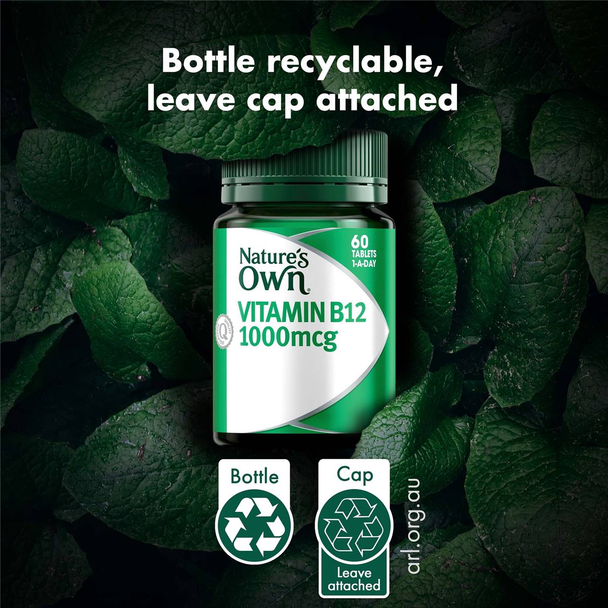 Nature's Own Vitamin B12 1000mcg Vitamin B Tablets For Energy 60 Pack