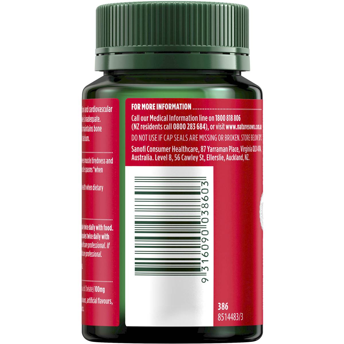 Nature's Own Magnesium Chelate 500mg Capsules 75 Pack | Woolworths