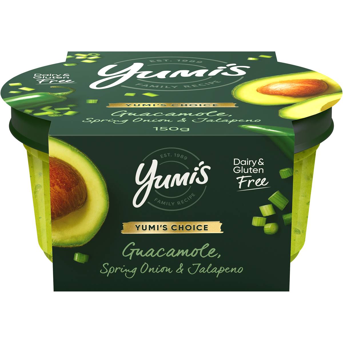 Yumi's Choice Guacamole, Spring Onion & Jalapeno Dip 150g Woolworths