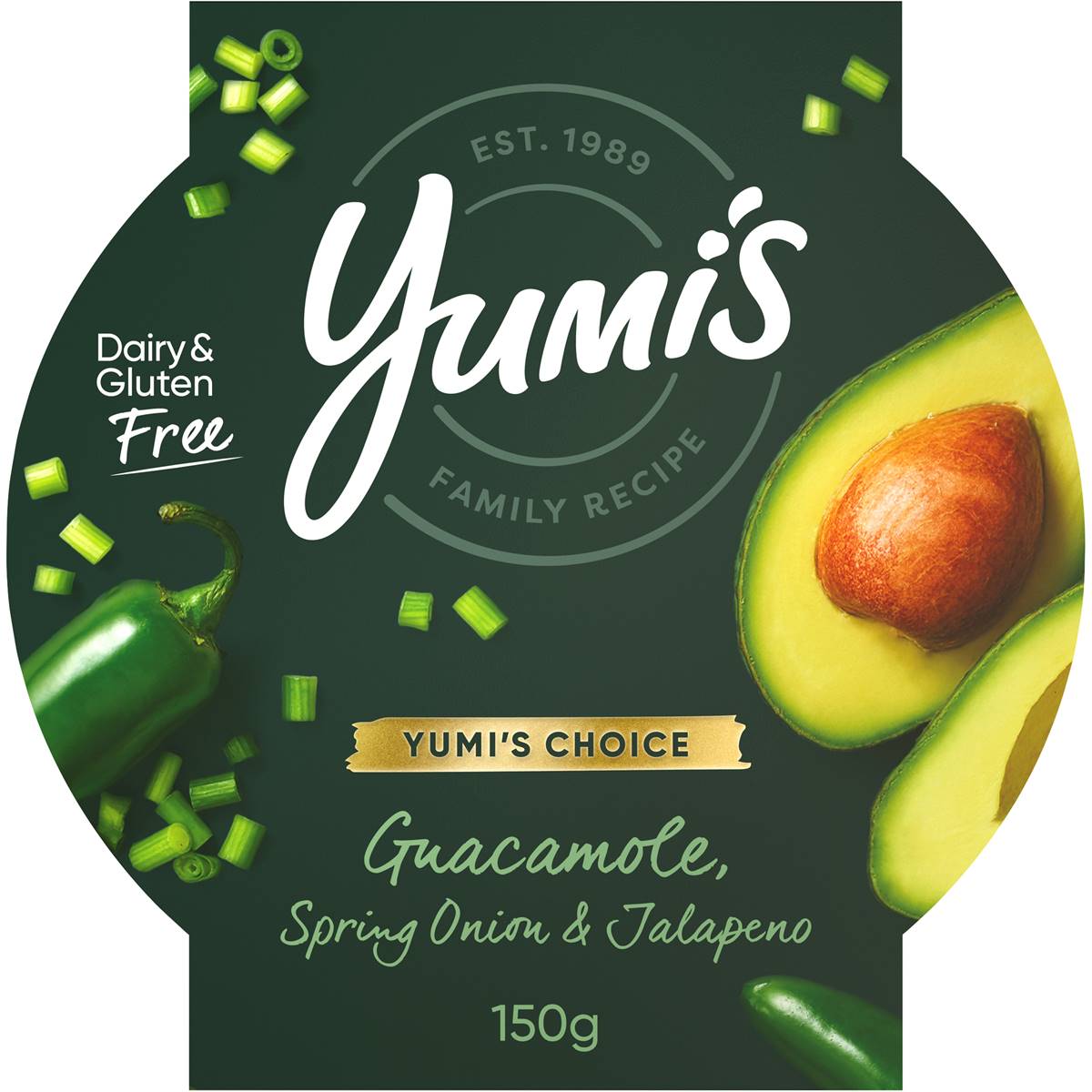 Yumi's Choice Guacamole, Spring Onion & Jalapeno Dip 150g Woolworths