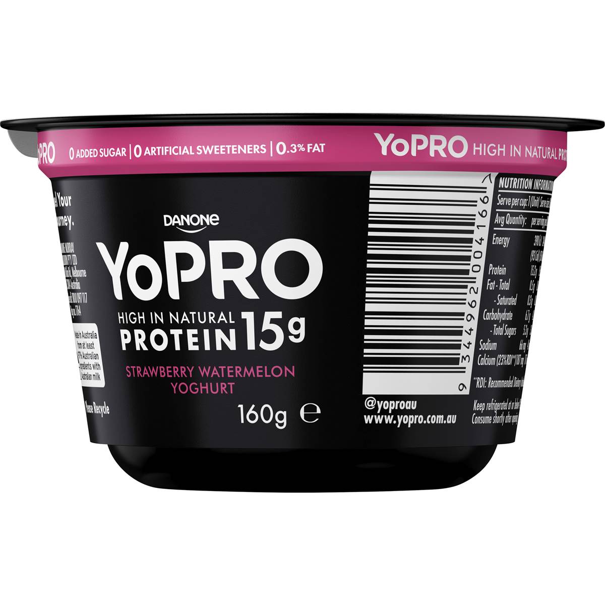 Yopro Danone High Protein Yoghurt Strawberry Watermelon 160g | Woolworths