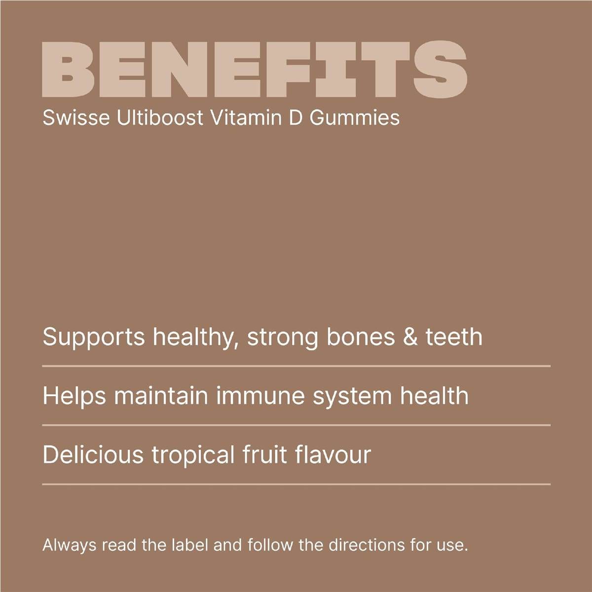 Swisse Ultiboost Vitamin D Gummies For Bone And Muscle Health 60 Pack