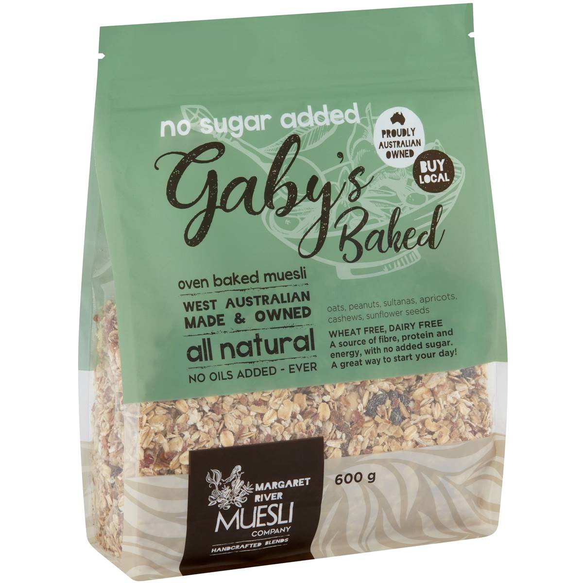 Gaby's Oven Baked Muesli All Natural 600g Woolworths