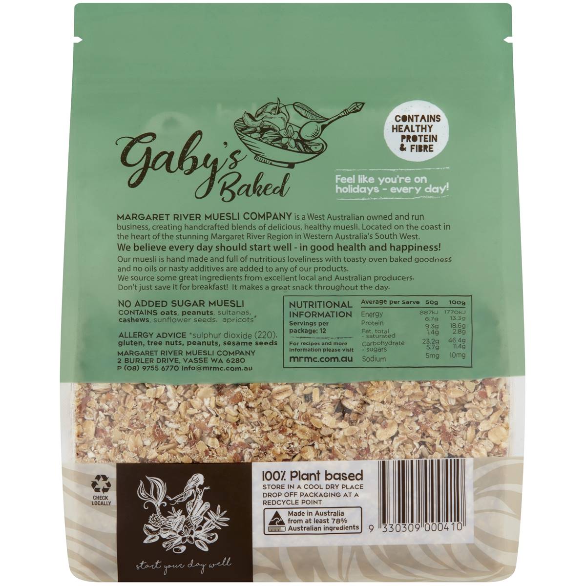 Gaby's Oven Baked Muesli All Natural 600g Woolworths