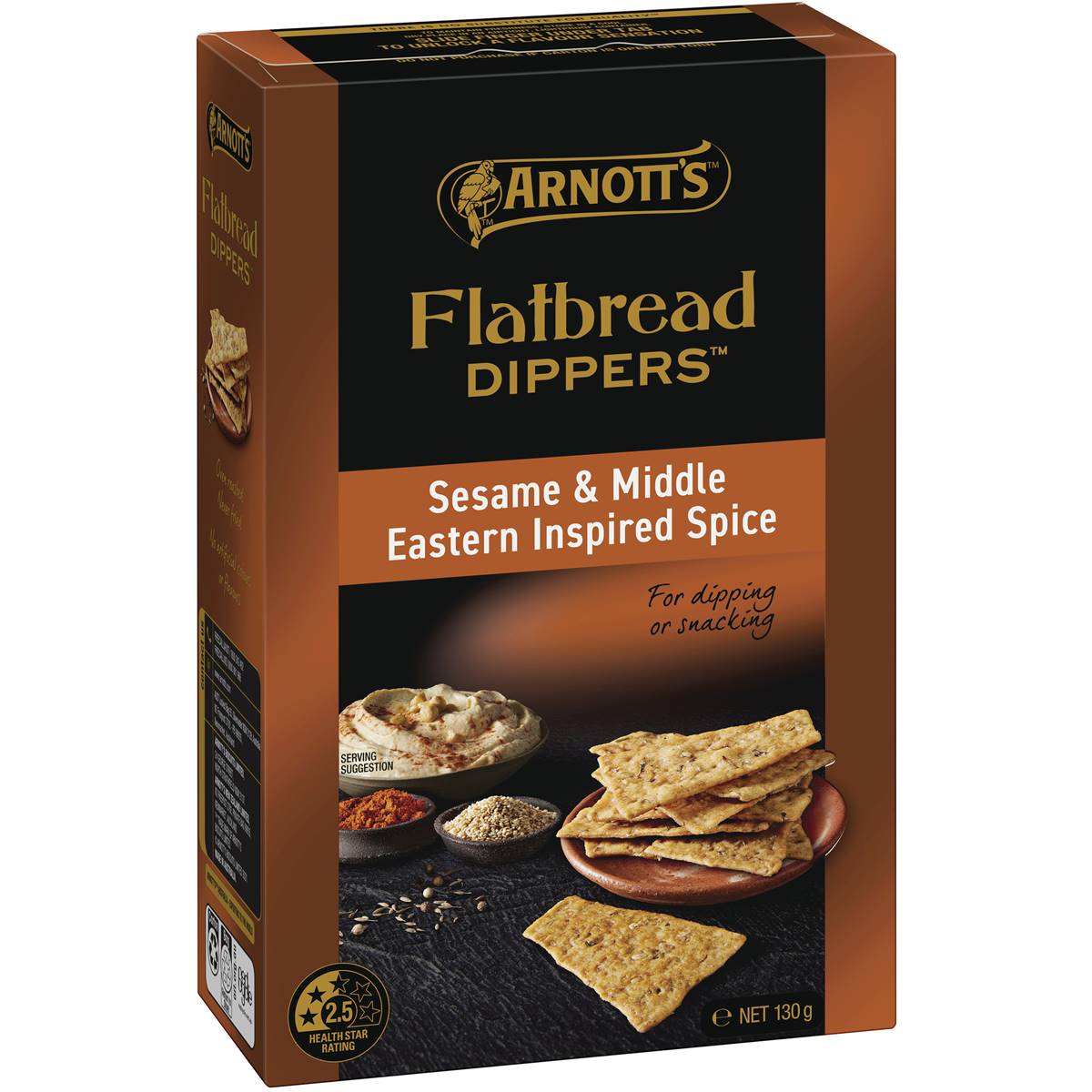 Arnott's Flatbread Dippers Sesame & Middle Eastern Inspired Spice 130g