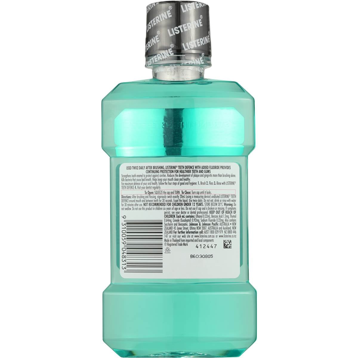 Listerine Teeth Defence Mouthwash Antiseptic With Fluoride 250ml