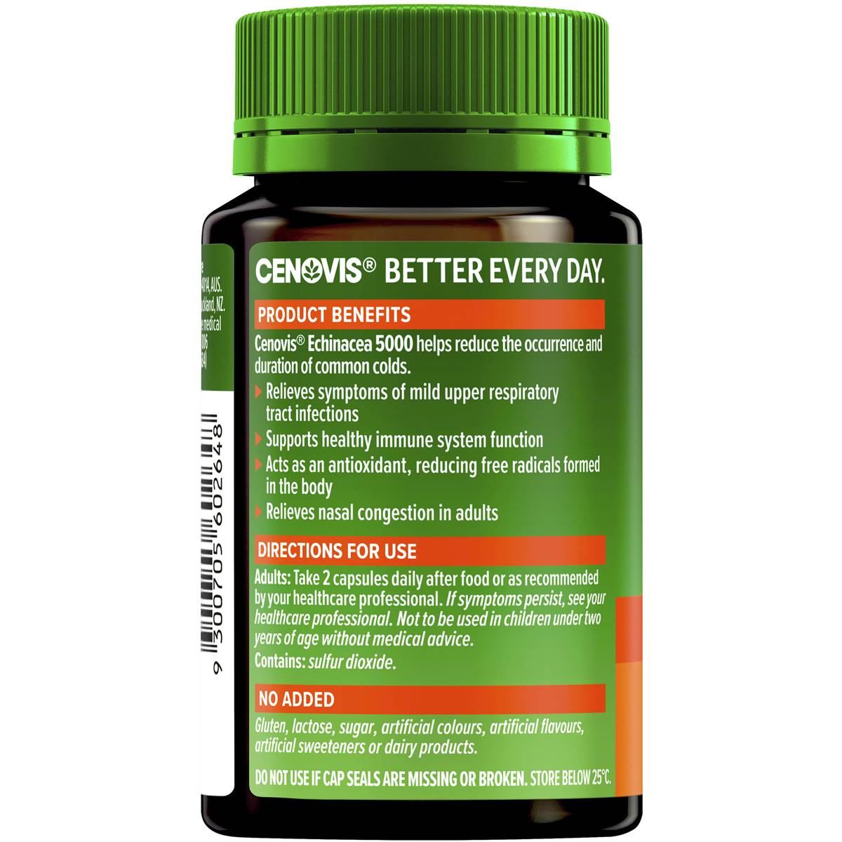 Cenovis Echinacea 5000 Capsules For Immune Support 60 Pack Woolworths