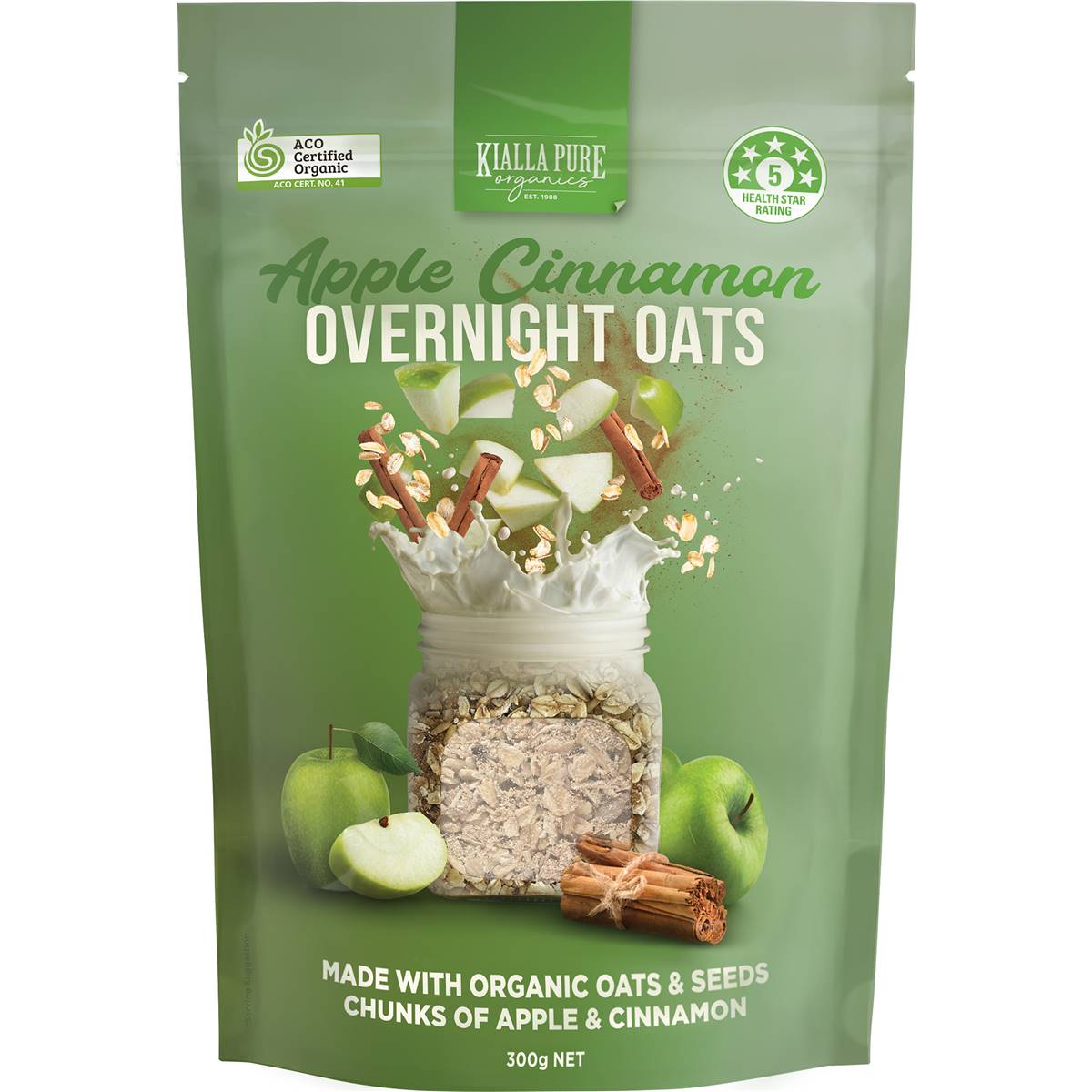 Kialla Overnight Oats Apple Cinnamon 300g Woolworths