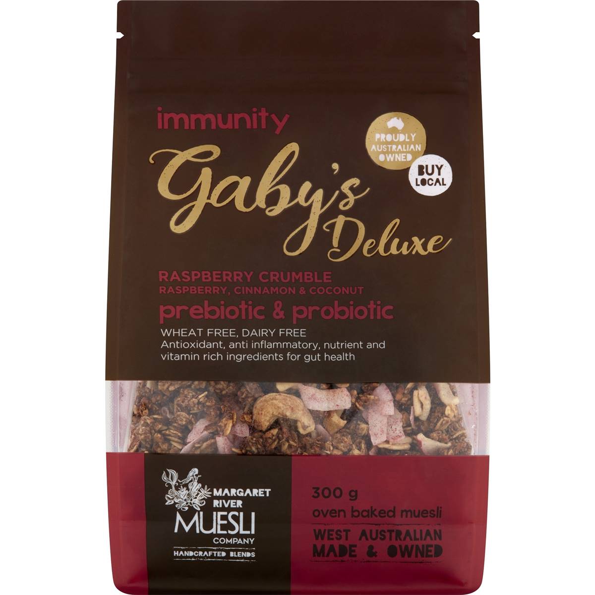 Gaby's Deluxe Muesli Raspberry Crumble Prebiotic & Probiotic 300g