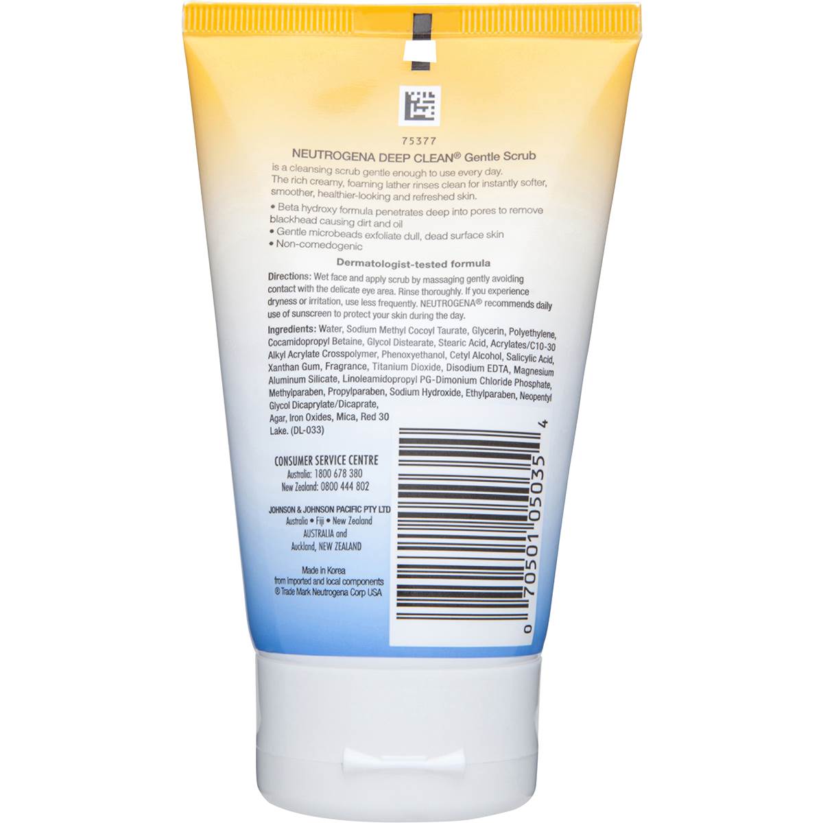 Neutrogena Facial Scrub Deep Clean Gentle 125ml Woolworths