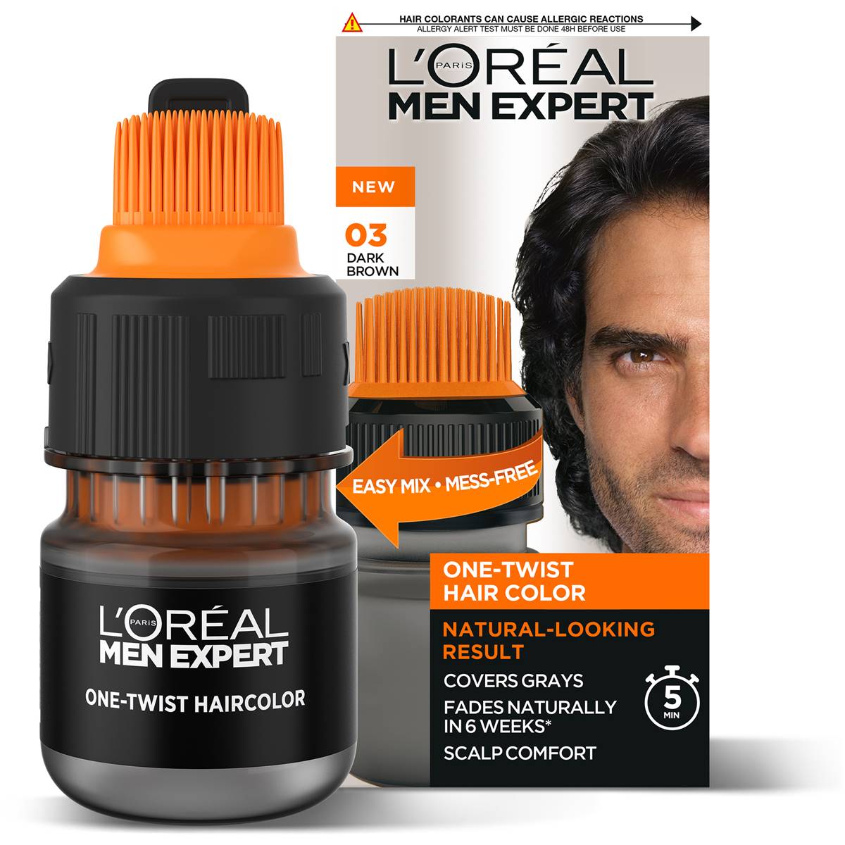 L'oreal Paris Men Expert One Twist Hair Colour 03 Dark Brown Each ...