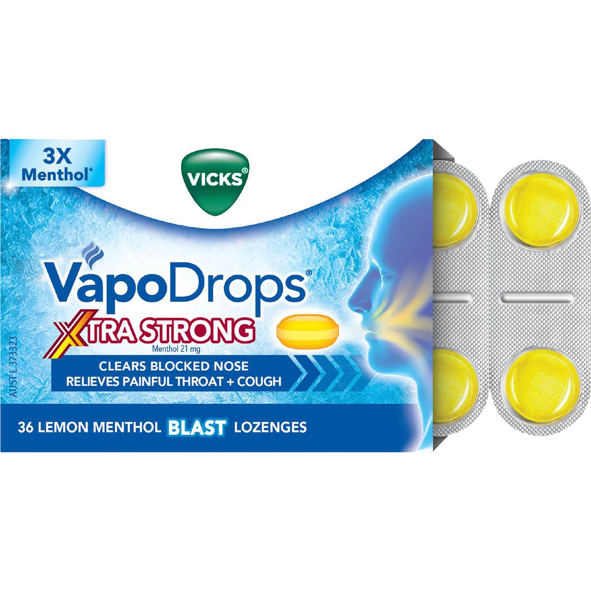 Vicks Vapodrops Xtra Strong Lemon Ment Blast Lozenges 36 Pack Woolworths