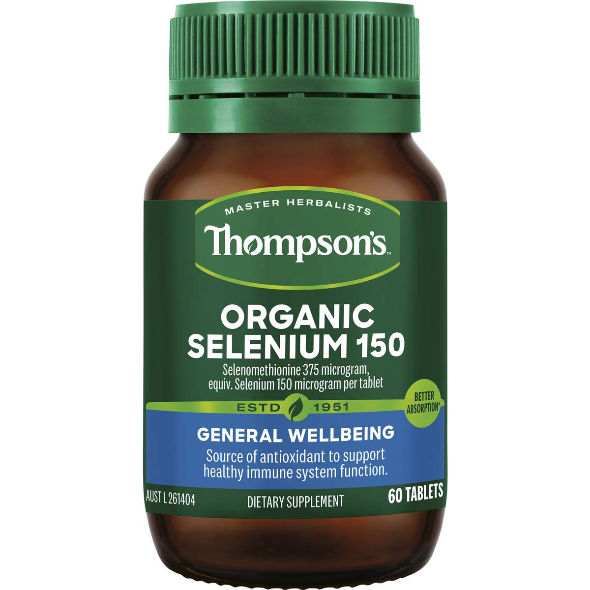 Thompsons Organic Selenium 150 Tablets 60 Pack Woolworths