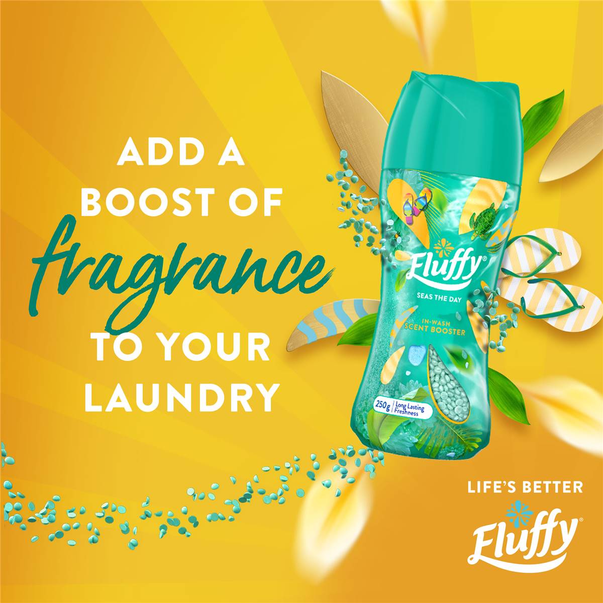 Fluffy Laundry In Wash Scent Booster Beads Seas The Day 250g | Woolworths