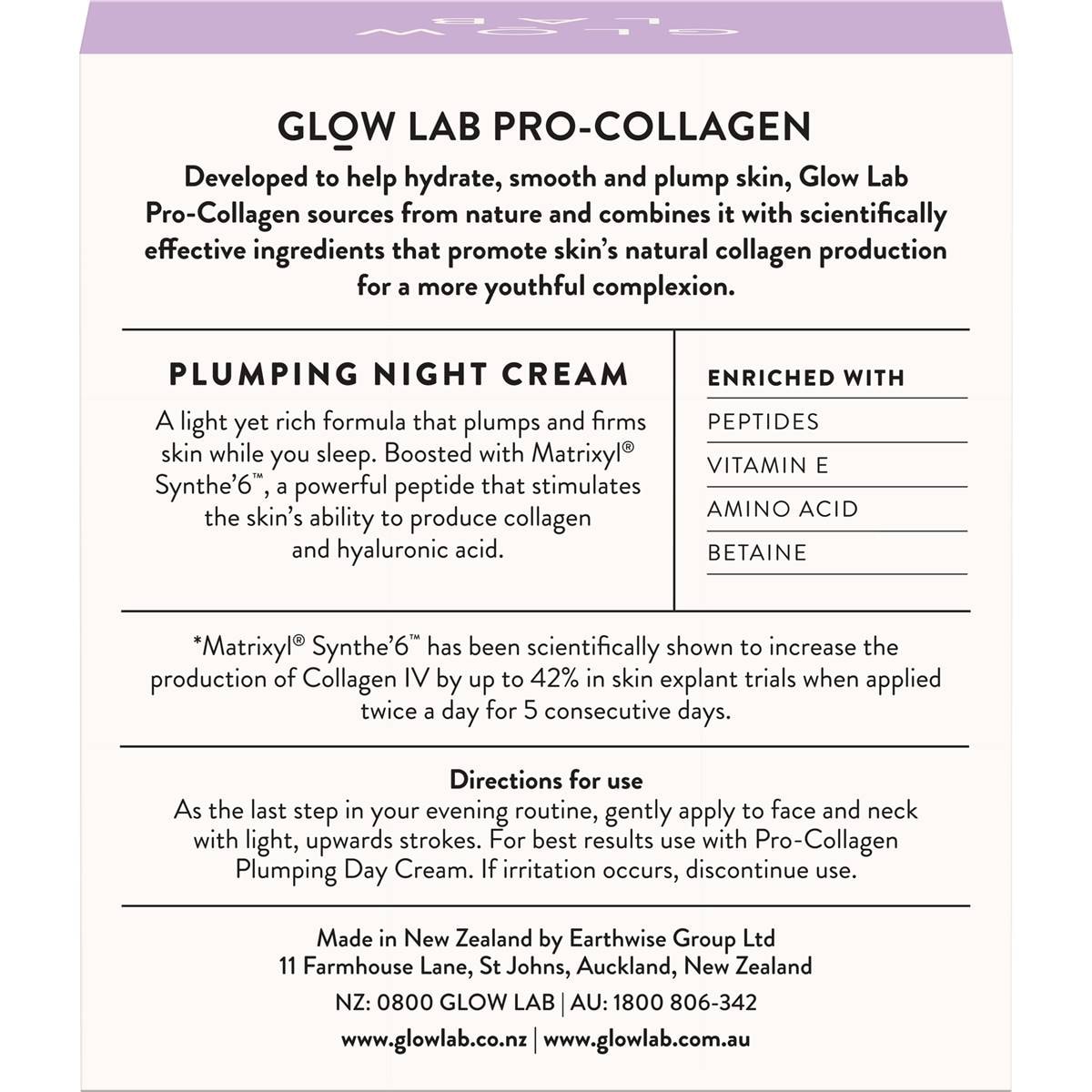 Glow Lab Procollagen Plumping Night Cream 50g Woolworths