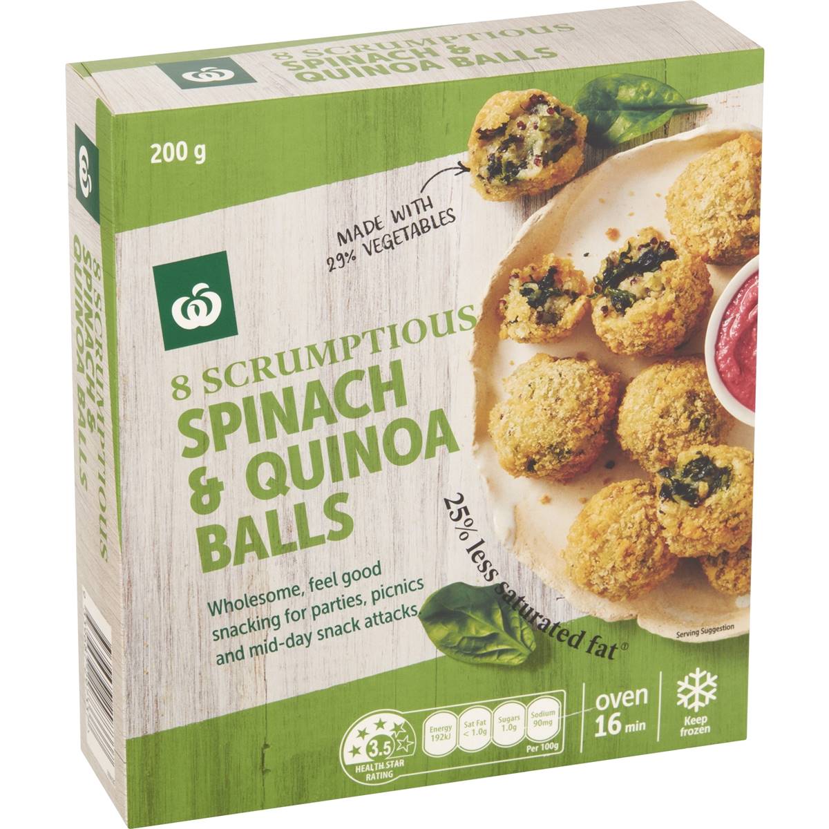 Woolworths Spinach & Quinoa Balls 8 Pack | Woolworths