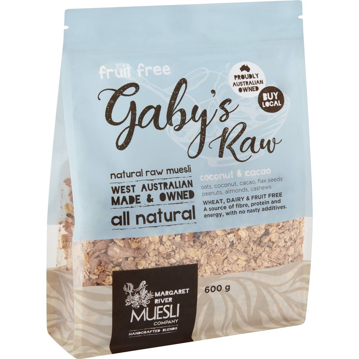 Gaby's Raw Muesli Coconut & Cacao 600g Woolworths