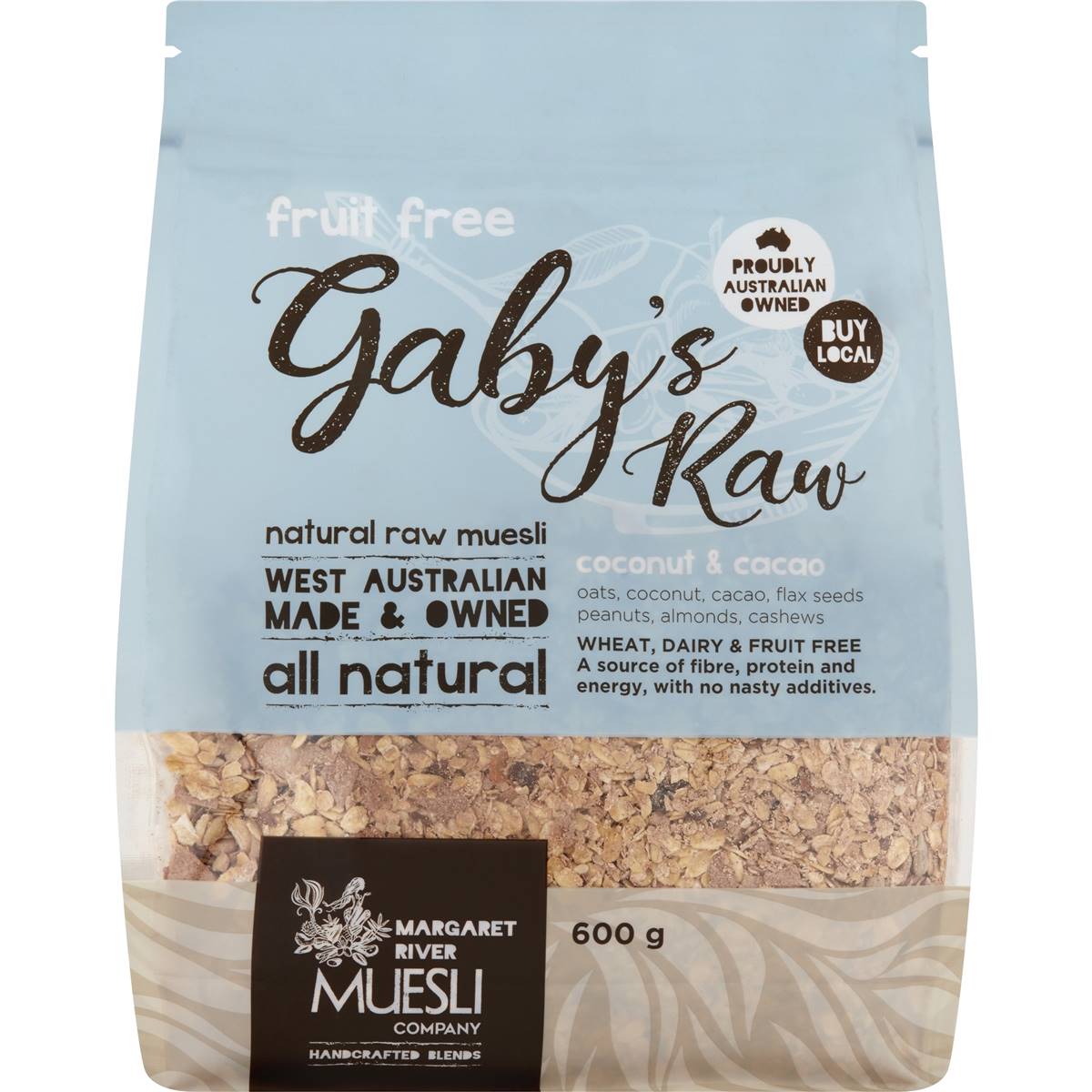 Gaby's Raw Muesli Coconut & Cacao 600g Woolworths
