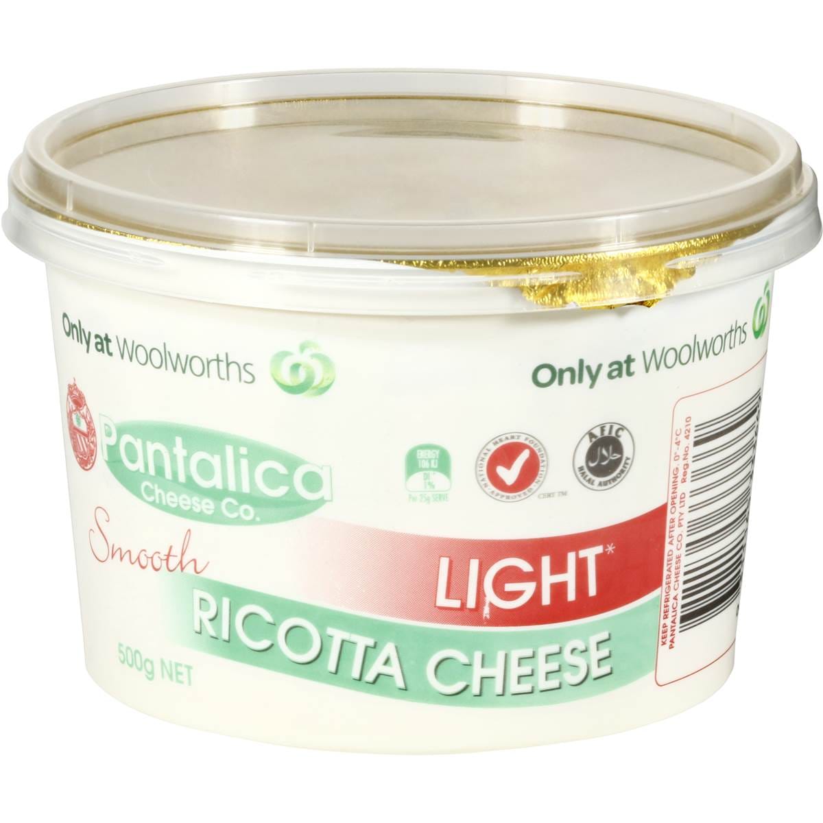 Pantalica Smooth Low Fat Ricotta 500g Woolworths