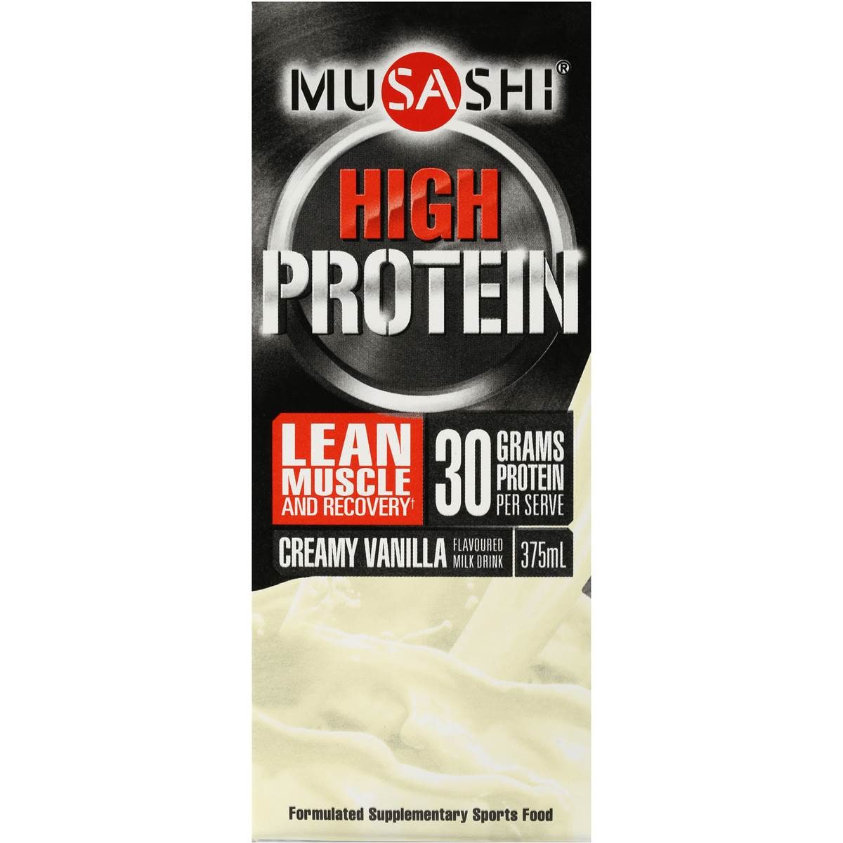 Musashi P30 Protein Vanilla Low Fat 375ml Woolworths