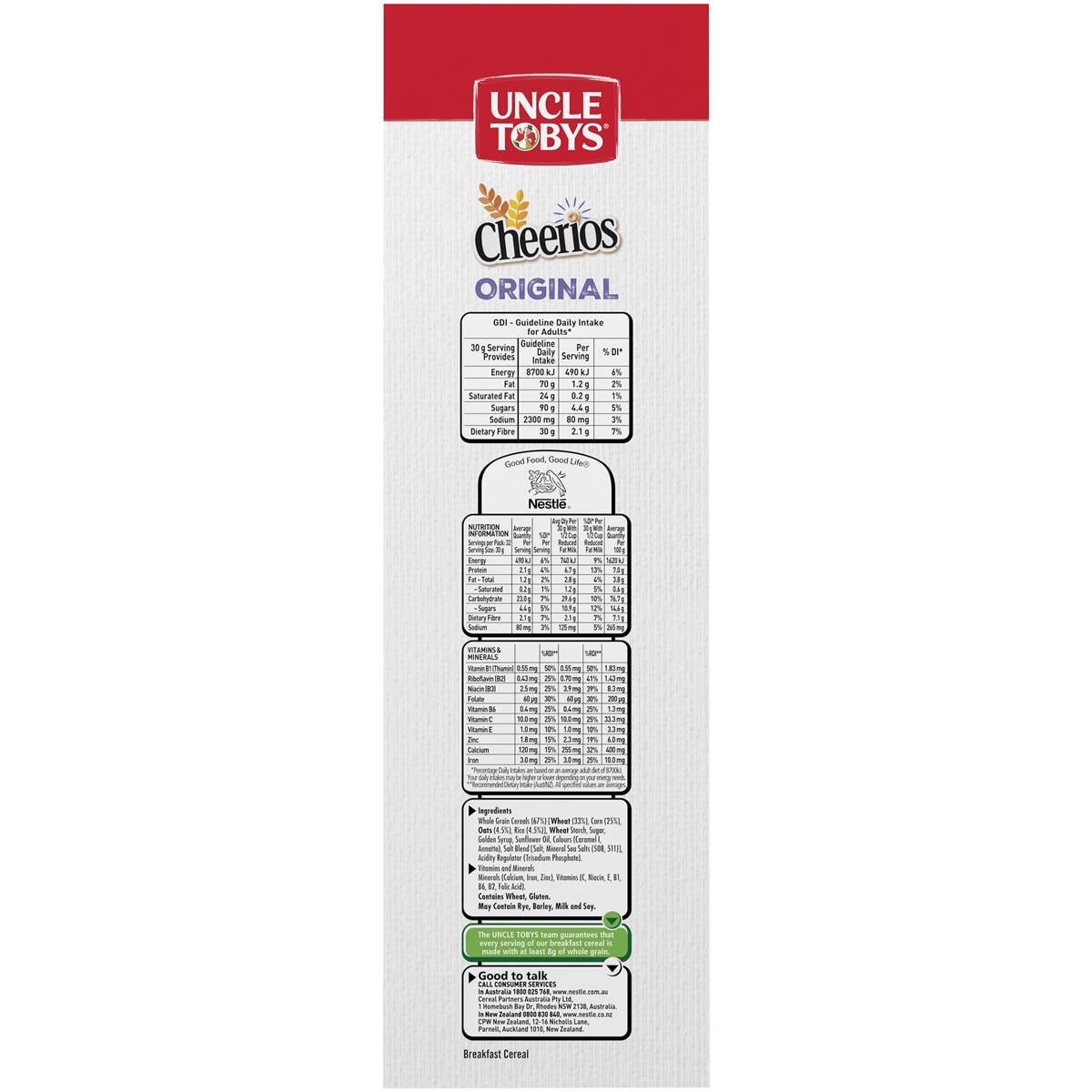 Uncle Tobys Cheerios Breakfast Cereal 960g Woolworths