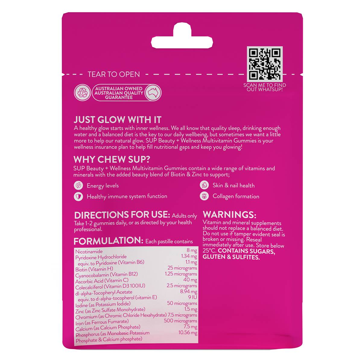 Sup Beauty & Wellness Multivitamin Gummies 60 Pack Woolworths