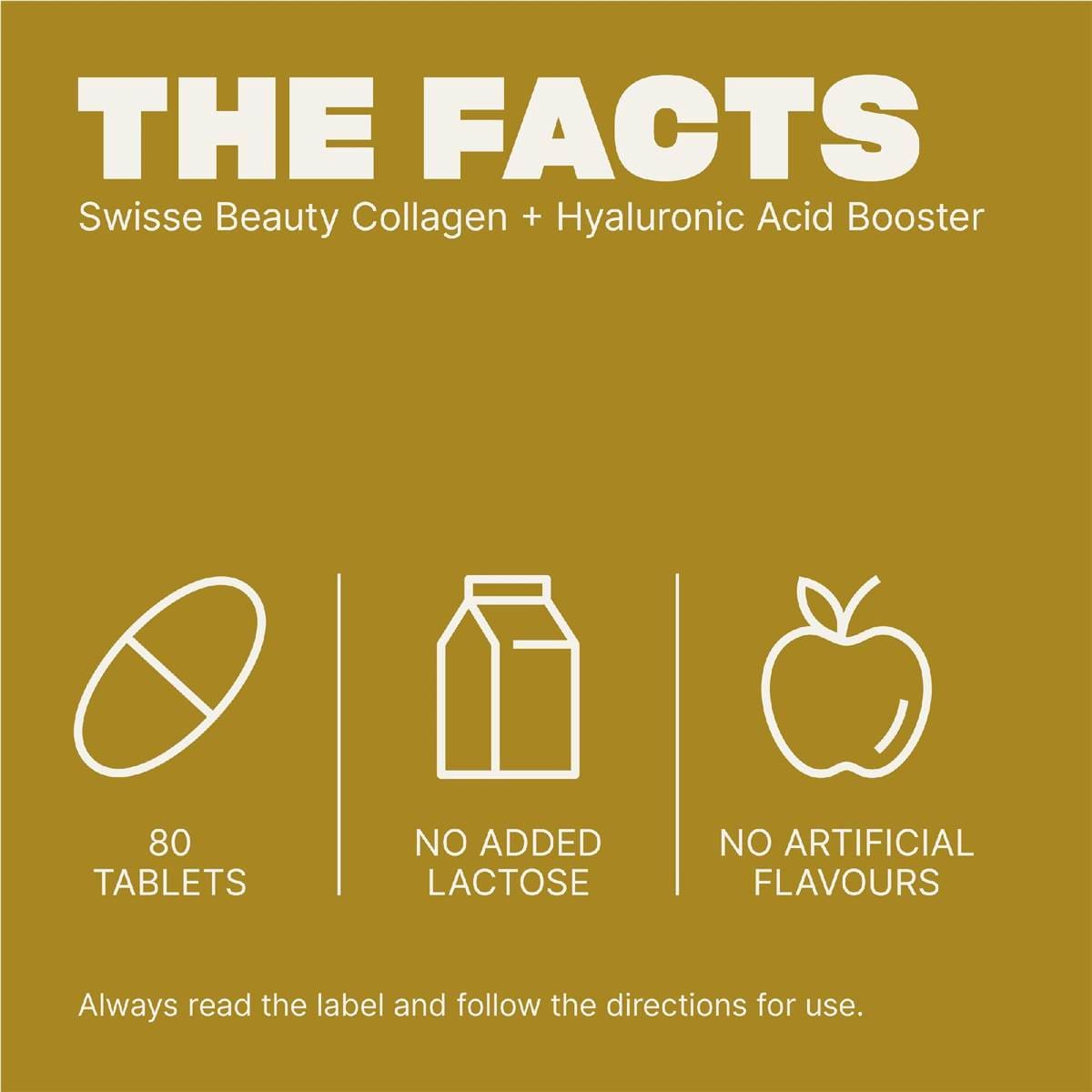Swisse Beauty Collagen + Hyaluronic Acid Booster Tablets For Skin 80