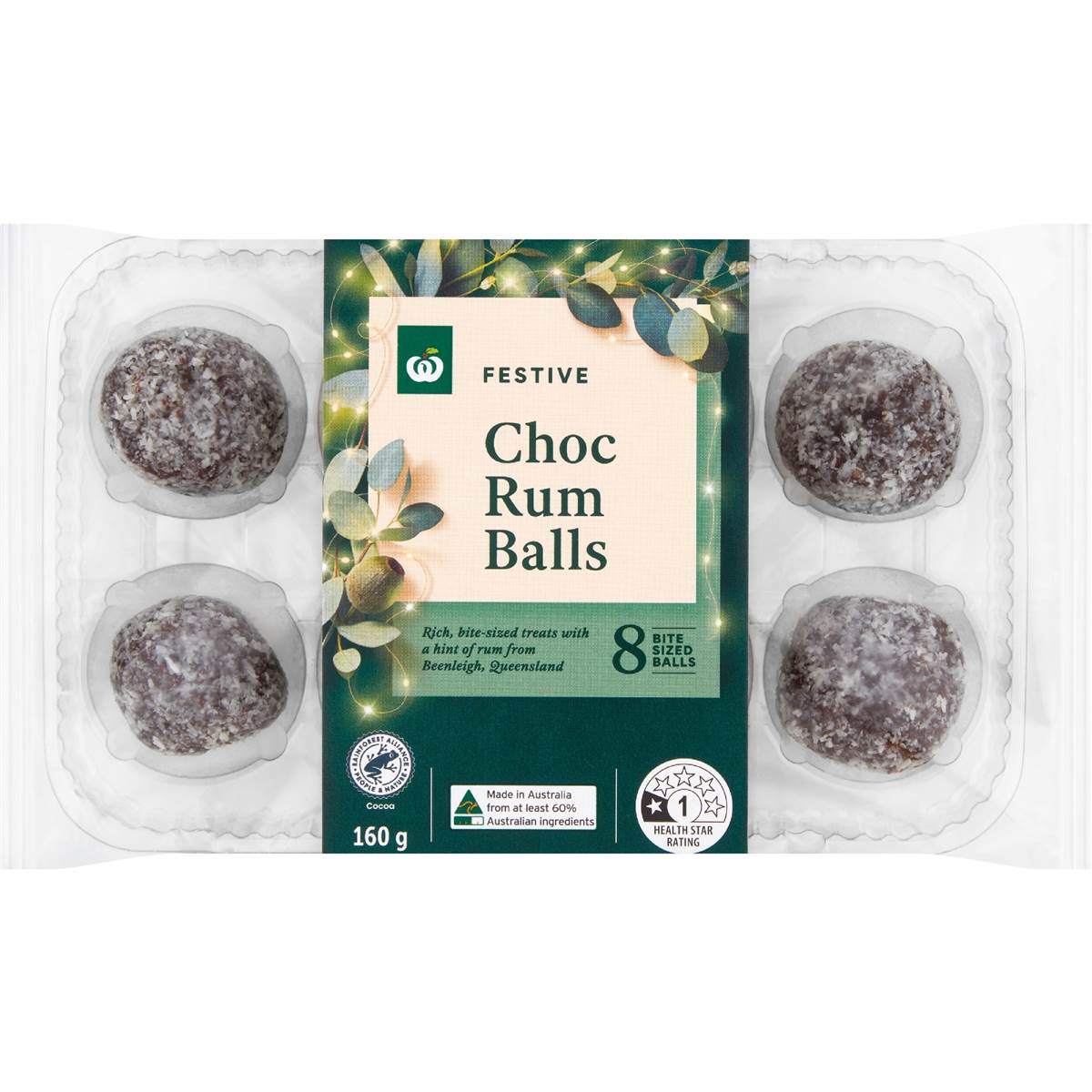Woolworths Decadent Chocolate Rum Balls 8 Pack Woolworths