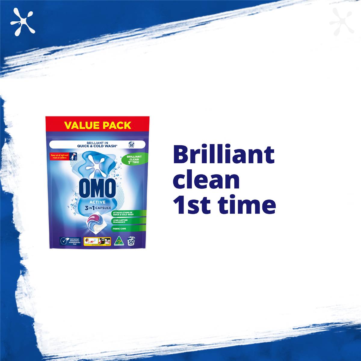 Omo Active Laundry Capsules 3 In 1 50 Washes Woolworths