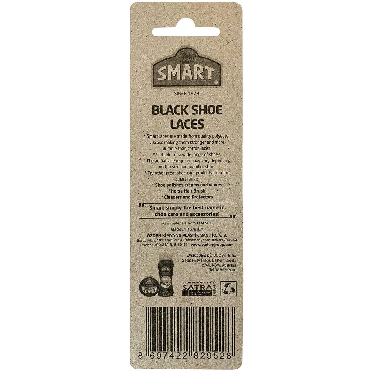 Smart Smart Shoe Laces Black 69cm 2 Pack Woolworths