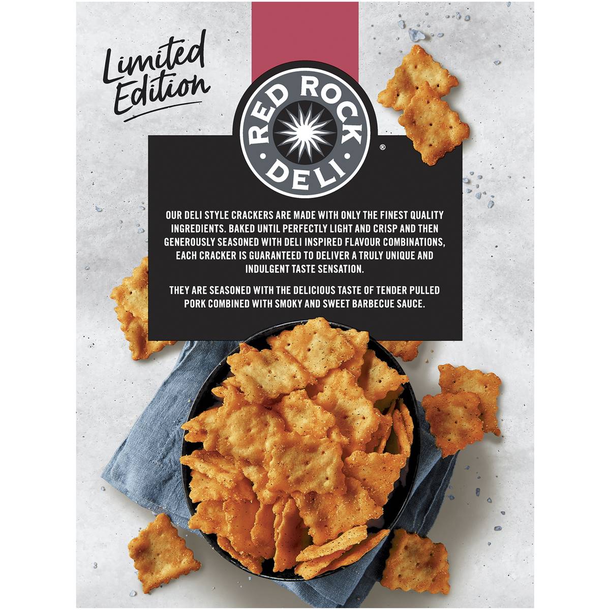 Red Rock Deli Smoky Barbecue Pulled Pork Deli Style Crackers Share Pack