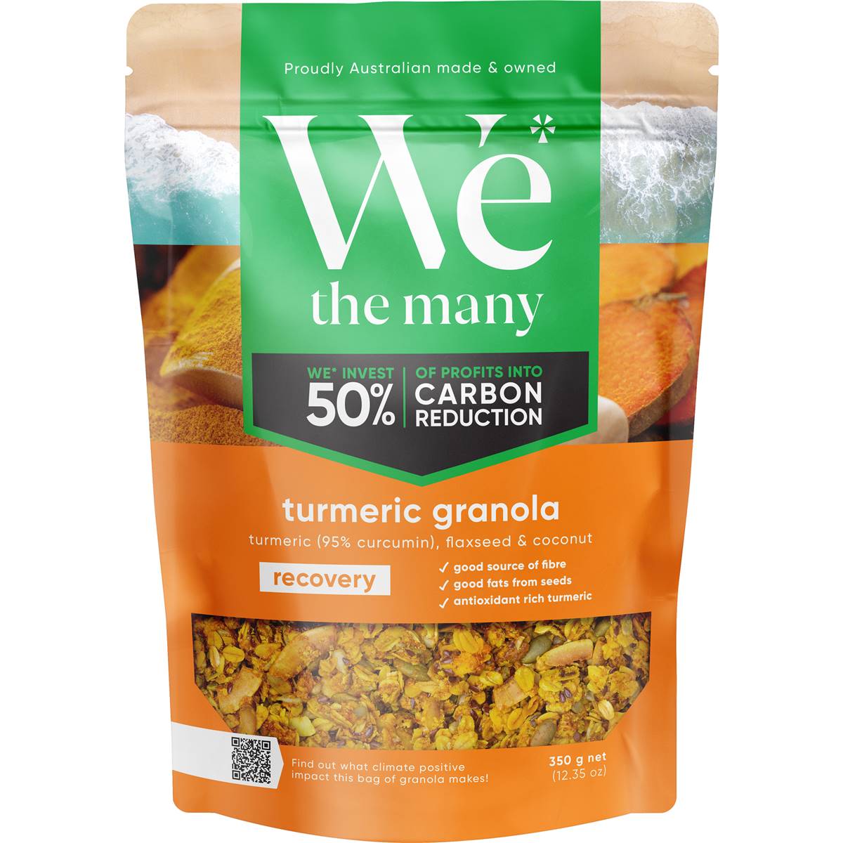 We The Many Turmeric Granola With Flaxseed & Coconut 350g Woolworths